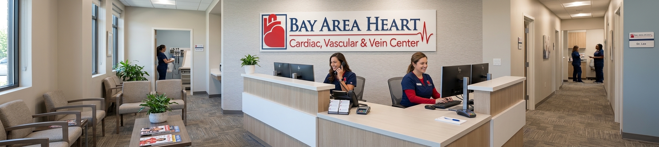 Sleek, modern design of a clinical cardiology lobby